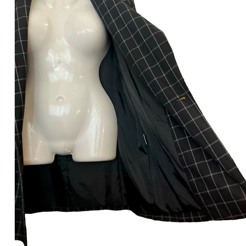 Spiegel Women's Black Plaid Double-Breasted Long Slv Blazer Jacket Lined SZ14T - Picture 6 of 10